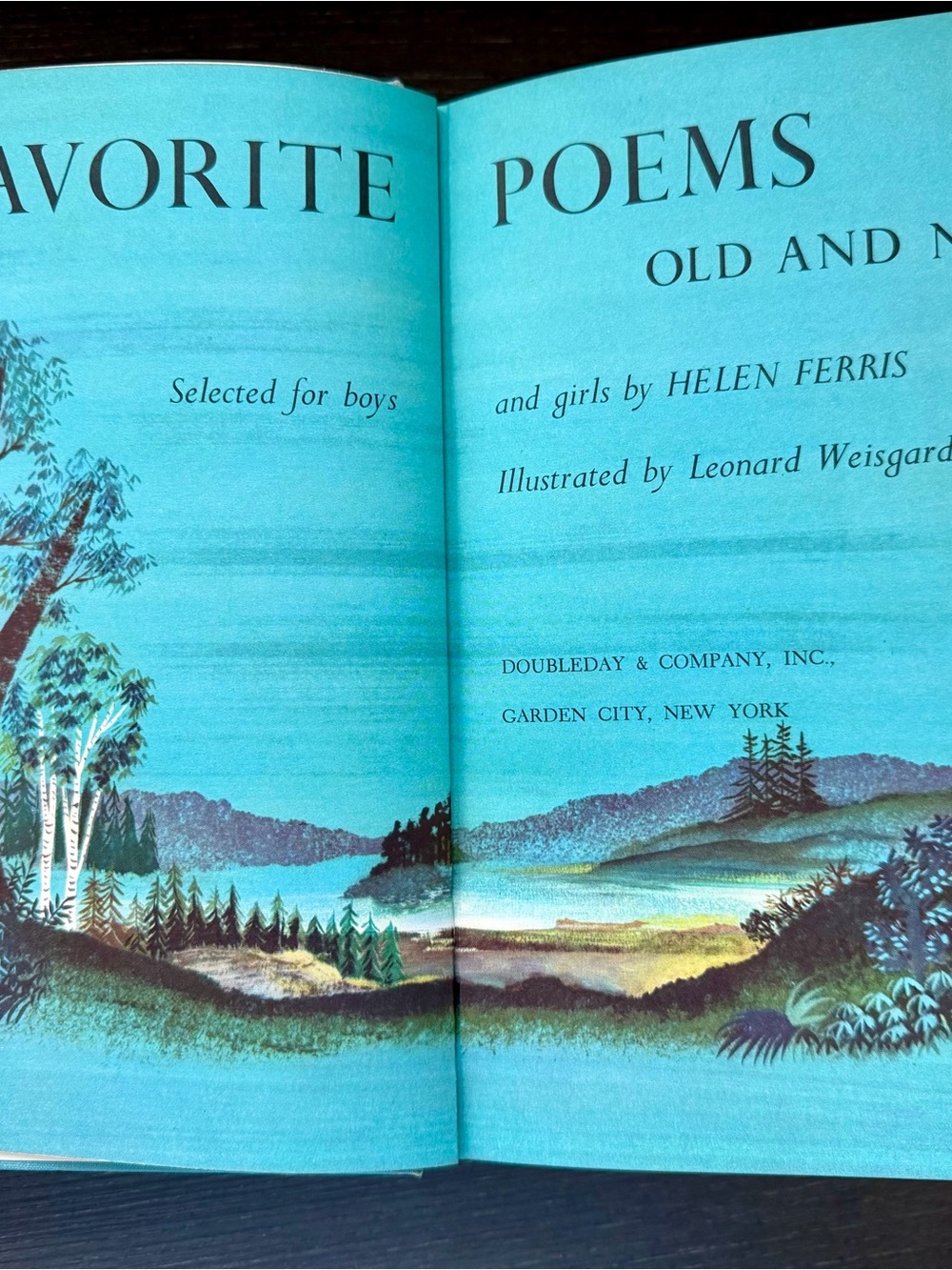 Vintage 1957 Favorite Poems Old and New Helen Ferris Illustrated Hardcover